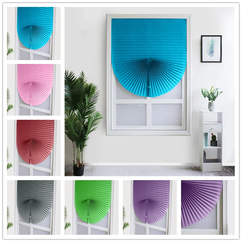 Self-Adhesive Blinds Semi-Blind Window Curtains Bathroom Kitchen Balcony Office Pleated | Дом и сад