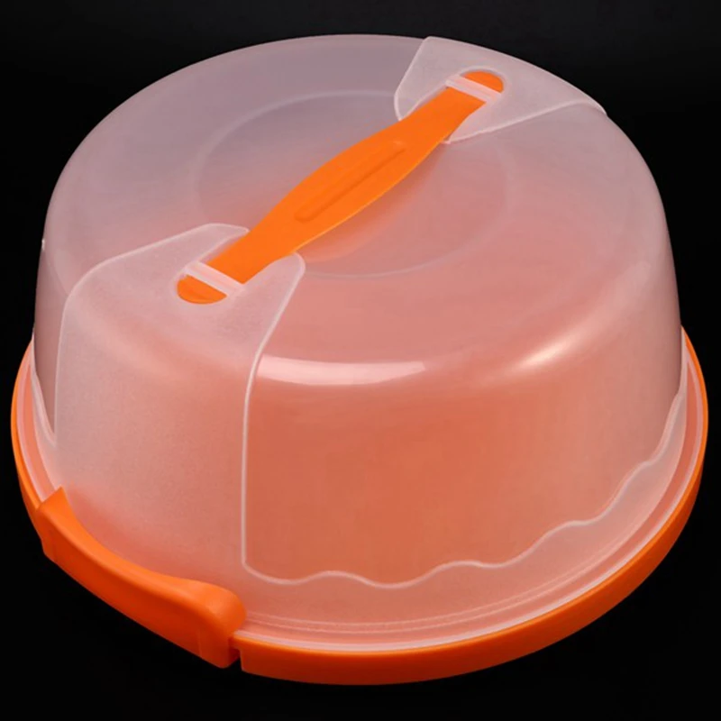

2 Pcs Round Cake Carrier Handheld Plastic Pastry Storage Holder Dessert Container Cover Case Birthday Party Supplies