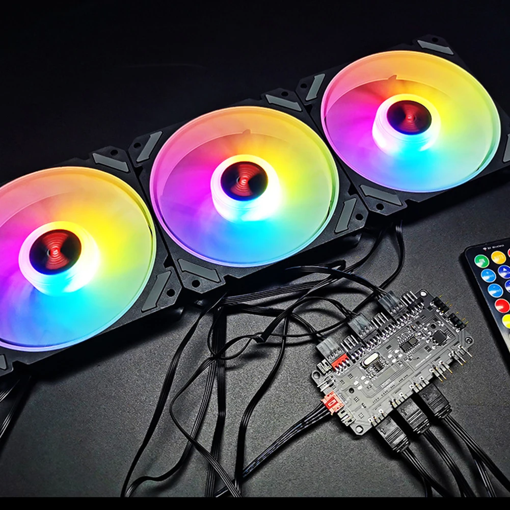 

COOLMOON 120mm PWM CPU Cooler ARGB DC12V 4 Pin Computer Radiator Temperature Control 5V PC Fan Computer Cooling Fan