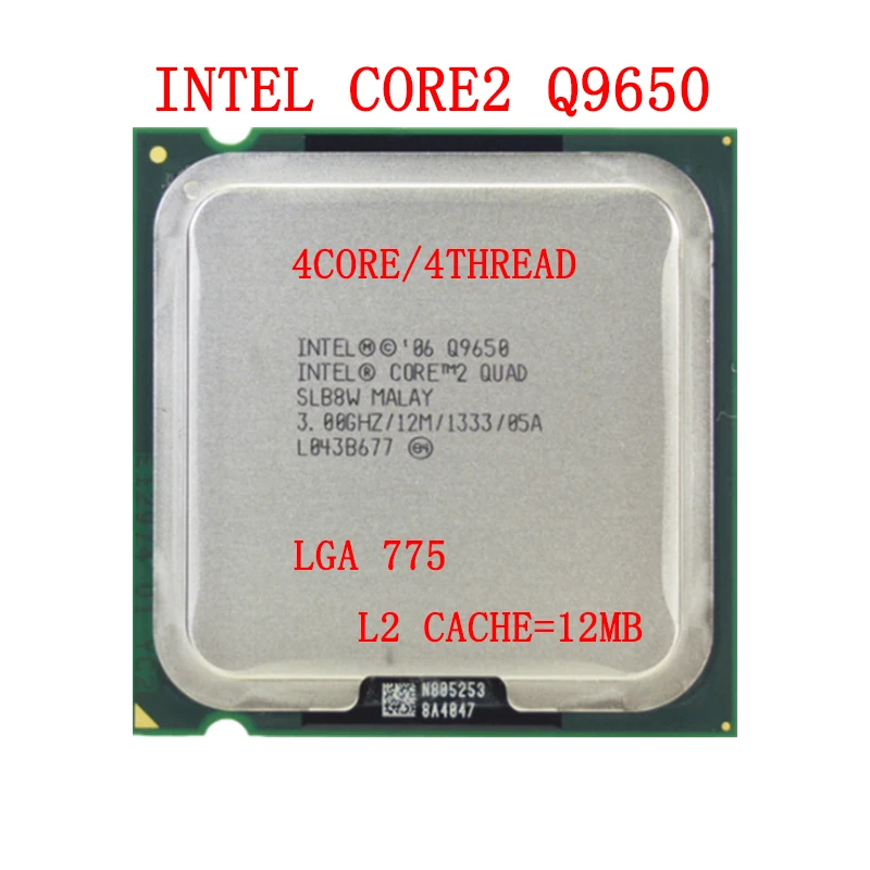 Б/у процессор Intel Core 2 Quad Q9650 SLB8W 3 0 ГГц 12 МБ 1333 МГц Socket 775|Процессоры| |