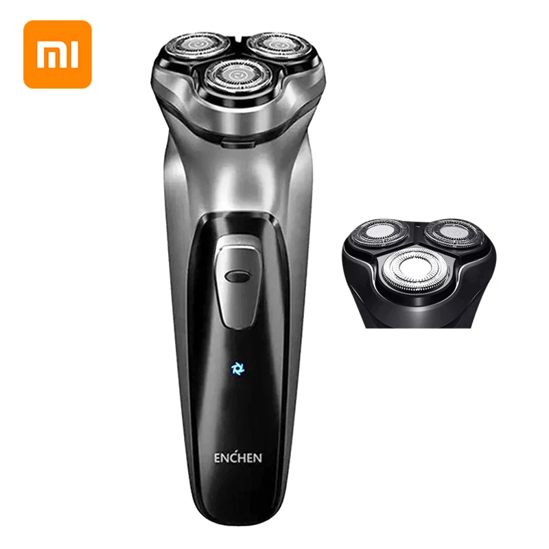 no box with 2 blades Xiaomi Enchen, мужская электробритва, бритва type-C, USB, перезаряжаемая, 3 лезвия, портативный триммер для бороды, машинка для стрижки бакенбард - Цвет: no box with 2 blades