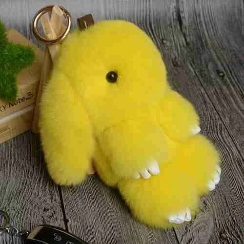 Кролик брелок милый с пушистым кроликом Рекс из натурального кроличьего меха