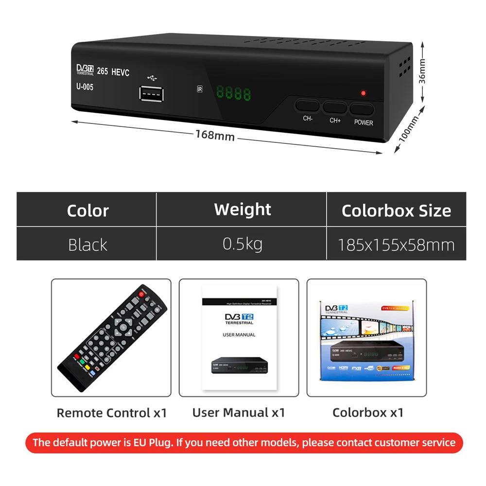 HD DVB T2 Hevc/H265 ТВ приемник Совместимость с Dvb T/MPEG 4/H.264 тюнер совместимому HDMI + Scart