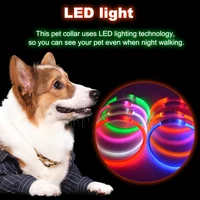 led usb dog collar pet dog night luminous charge collar led night safety flashing glow dog loss prevention collar pet accessorie