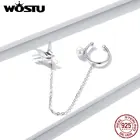 Женские длинные серьги-кисточки WOSTU, из стерлингового серебра 925 пробы, свадебные ювелирные украшения, подарки