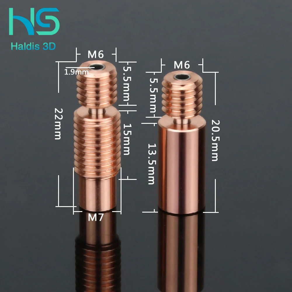

Haldis 3D Bimetal Heatbreak Bimetal para E3D V6 HOTEND Heatbreak bloque calentador para Prusa i3 MK3 break 1,75 MM filamento sua