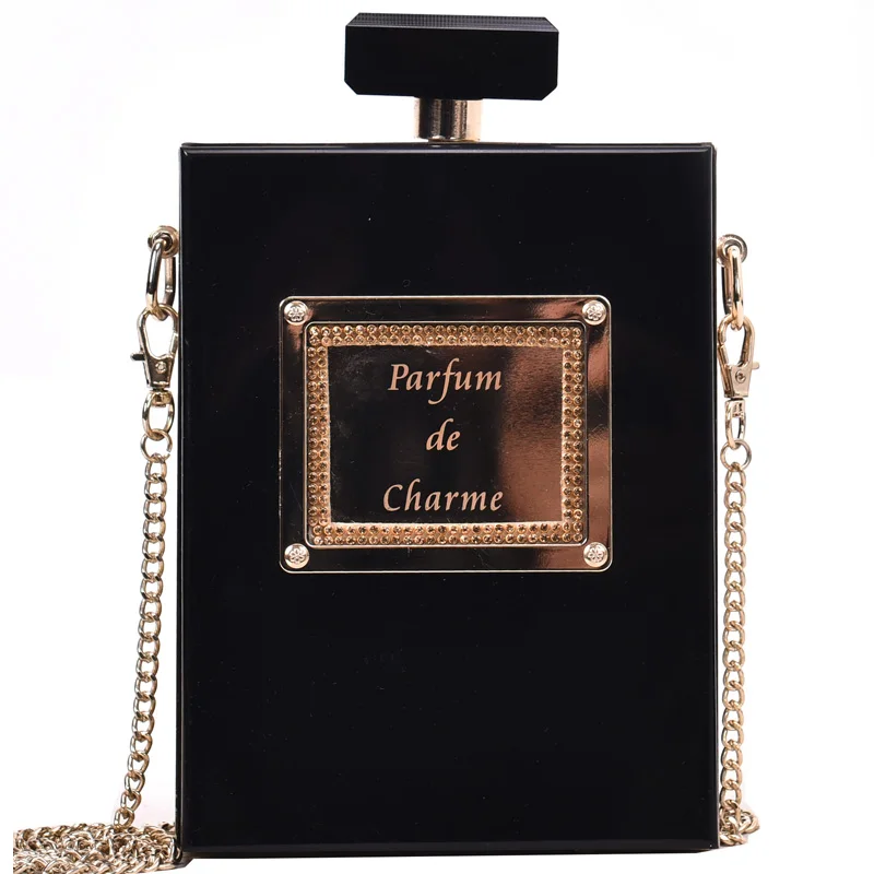 Модный черный флакон для духов дизайн плетеные цепи из искусственной кожи