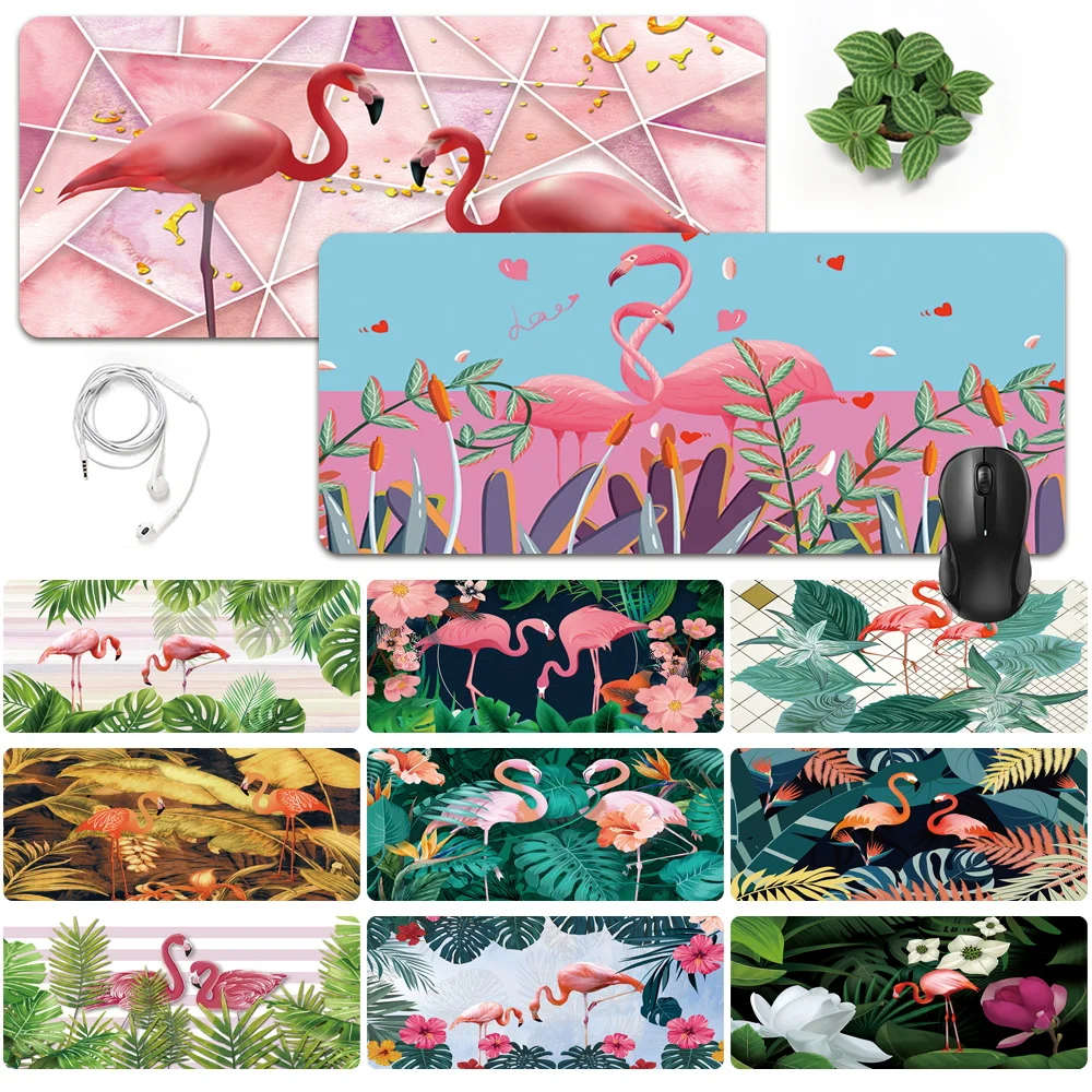 

Smooth Extra Large Office Computer Desk Mat Anti-slip Waterproof PU Leather Mouse Pad Flamingo Pattern Game Mouse Mat