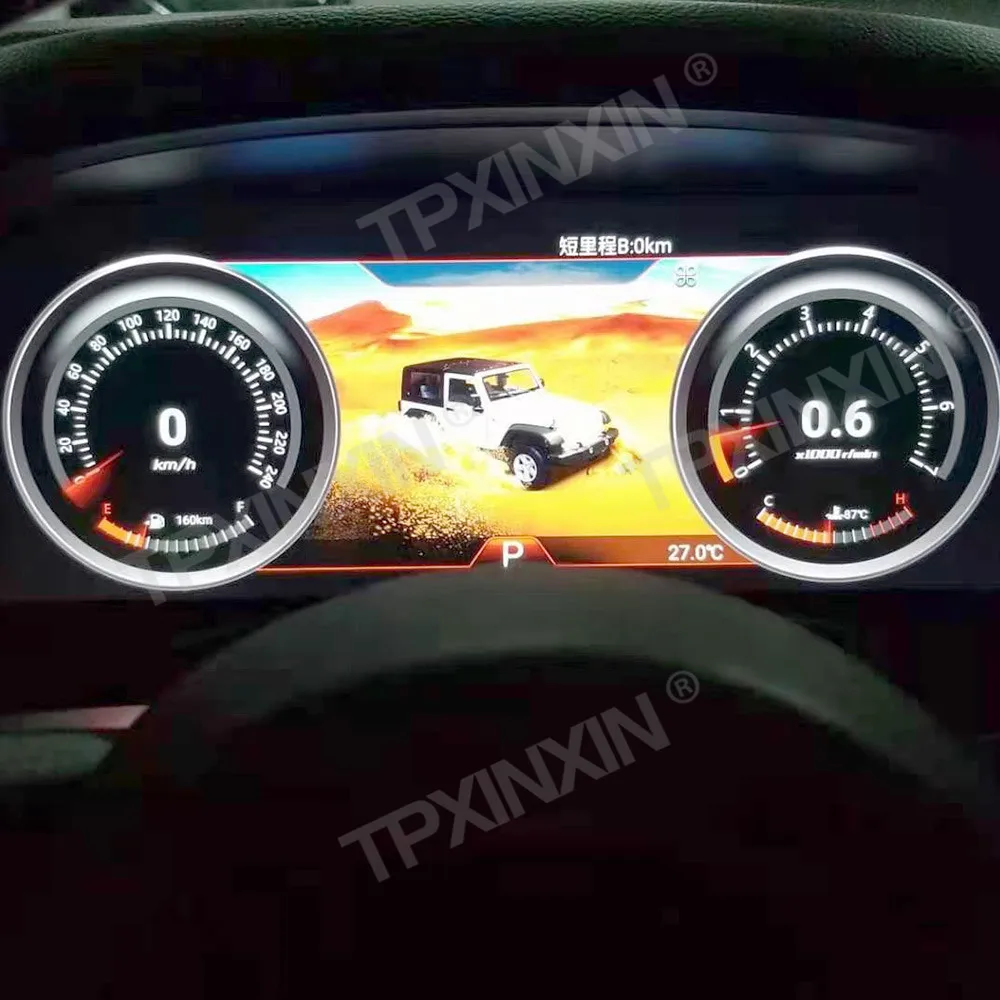 12 3 inch car lcd dashboard for jeep wrangler 3 jk 2010 2017 car lcd instrument panel modified and upgraded multifunctional dsp free global shipping