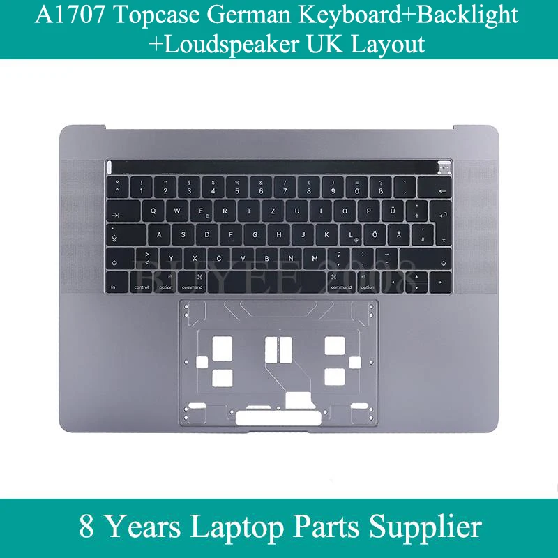 

A1707 German Keyboard Topcase Original For Macbook Pro Assembly GE Keyboard Backlight Top Case Palm Rest Loudspeaker Touchbar