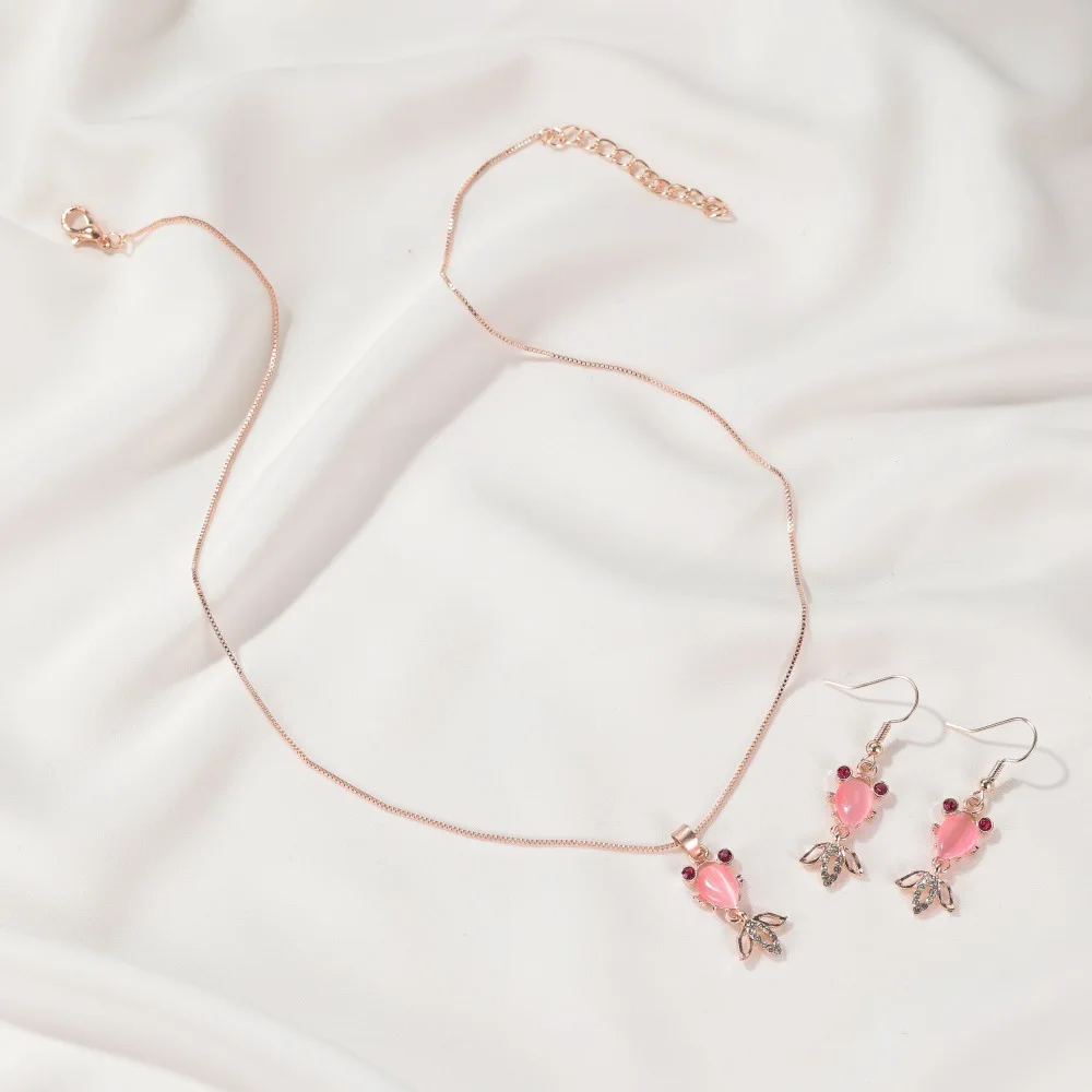 Набор ювелирных изделий ZYZQ в виде золотой рыбки милое ожерелье маленькой женская