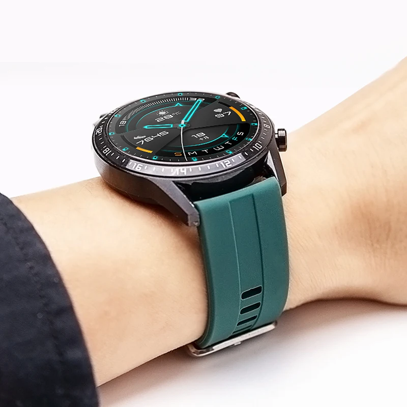 Ремешок силиконовый для Huawei Watch GT/2/2e/pro браслет Samsung Gear S3 frontier sport Galaxy watch 3 45 мм/46