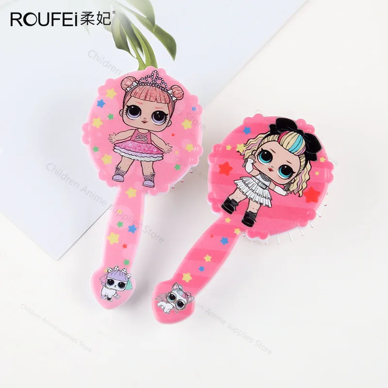 New Round Lol Surprise Dolls Cartoon Airbag Comb ABS Plastic Hairdressing Comb Anti-knot and Smooth Hair Comb Gifts for Girls