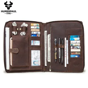 leather padfolio case for new ipad pro 11 2020 10 5 air 3 tablet protector vintage phone pocket storage holder organizer zippe free global shipping