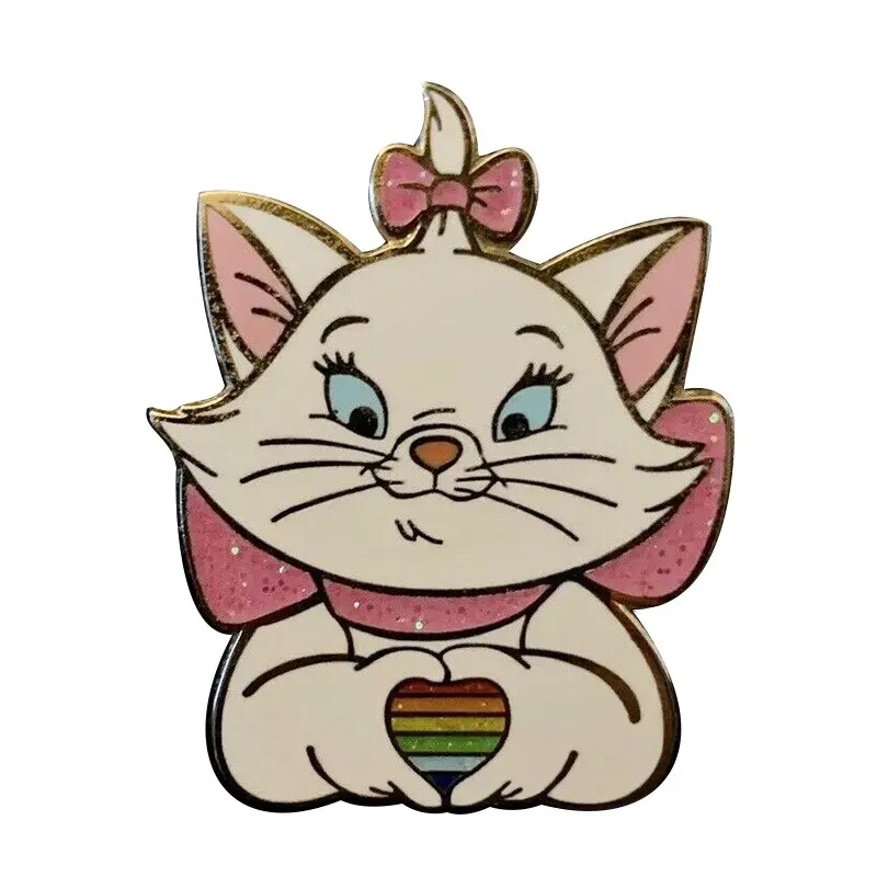 Аристократы Мари кошка с бантом эмалированная булавка для создания формы сердца