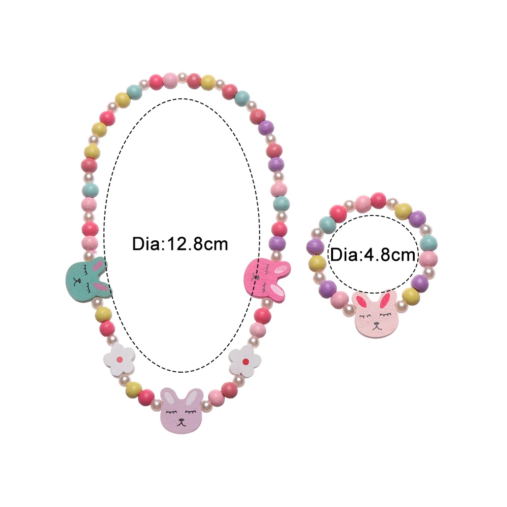 

Children's beads toy necklace + handmade bracelet princess girl jewelry making toys kids gift crafts classic children's toy