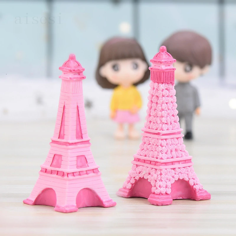 1 шт. Eiffe Tower Смола ремесло миниатюрные фигурки сказочные садовые украшения бонсай