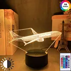 Новинка 3D светодиодный креативный сенсорный светильник для детей ночник авиационный самолет для детской спальни настольная лампа для самолета светильник осветительный прибор