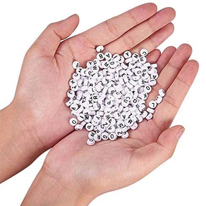 

Beads Kit, 4800Pcs 4mm Small Beads with 720Pcs Acrylic Alphabet, 4mm, Small