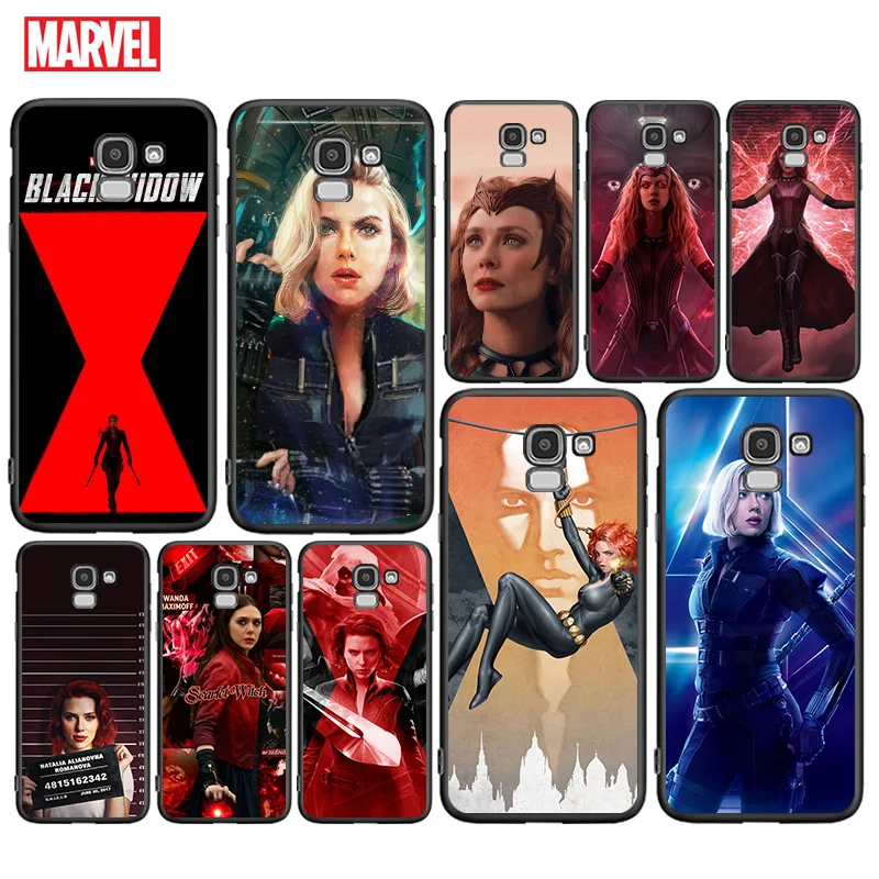 

Black Widow Scarlet Witch Cover for Samsung Galaxy J8 J7 Duo J6 J5 Prime J4 Plus J3 J2 Core 2018 2017 2016 Black Phone Case