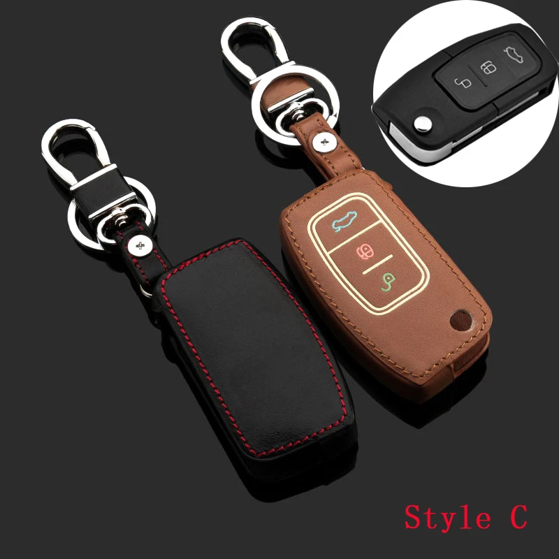 Чехол для автомобильного ключа с 3 кнопками светящийся кожаный чехол держатель