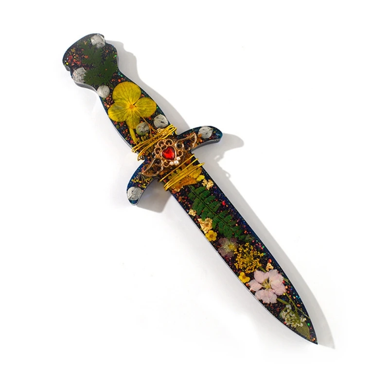 

Dagger Crystal Epoxy Resin Mold Sword Cutter Knife Pendant Silicone Mould DIY Crafts Jewelry Casting Tool X7YA