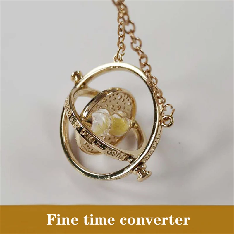 

High Quality Hermione Necklace With Box Time Turner Fashion Movie Necklaces for Kids Children Rotate Pendant Statement Jewelry