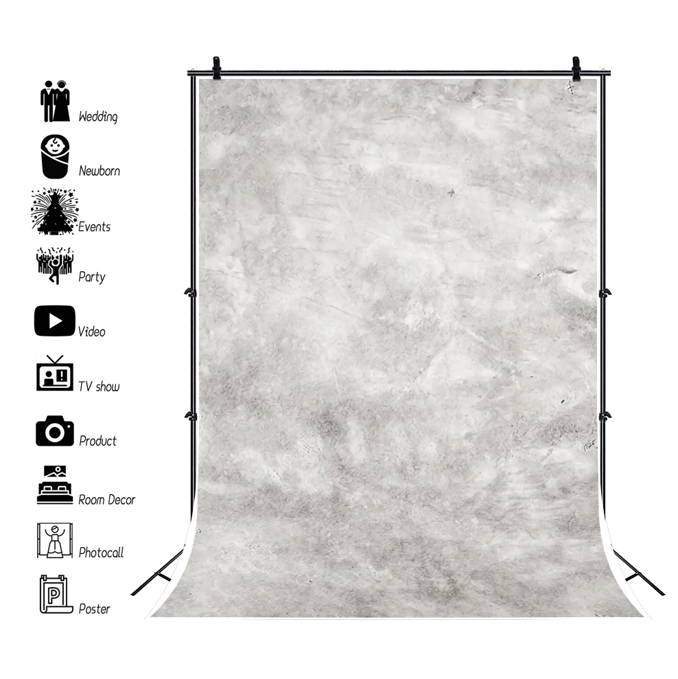 

Laeacco Gray Cement Wall Surface Gradient Solid Color Texture Love Baby Portrait Photo Background Photography Backdrop Photocall