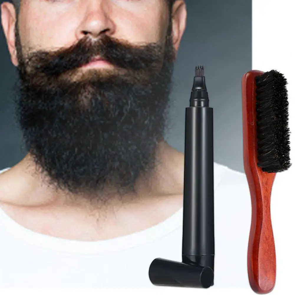 

80% Hot Sale Beard Brush Multi Function Moustache Grooming Boar Bristle Black Beard Filler Comb Tools for Male