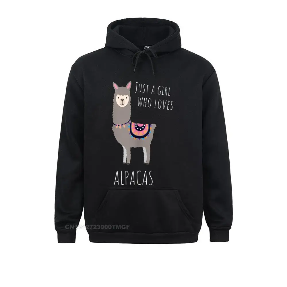 Unique Alpaca Design Funny Just A Girl Who Loves Alpacas T-Shirt Sweatshirts For Men Family Summer Long Sleeve Sweatshirts Hoods