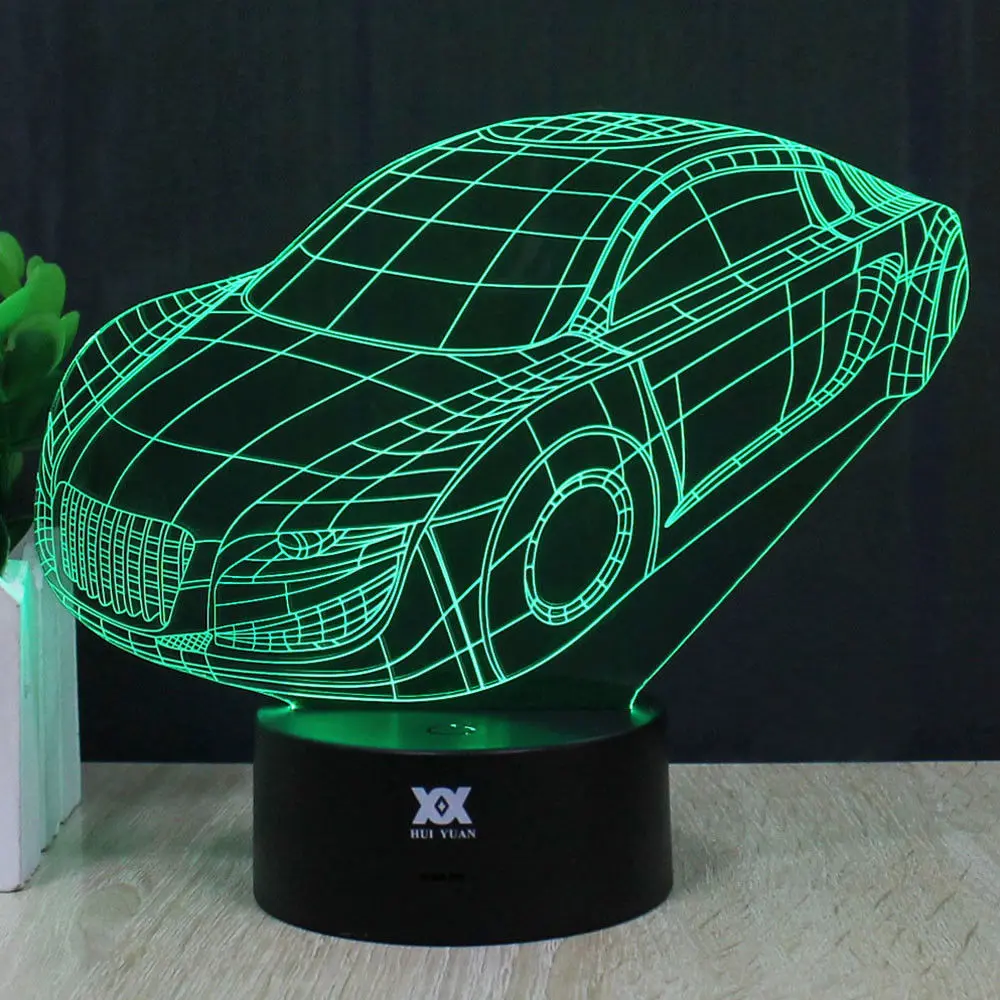 7 цветов DC 5V 3D светодиодный ночной Светильник для кросса USB дети мальчик Цвет Фул атмосферная лампа сенсорный Управление подарок на год