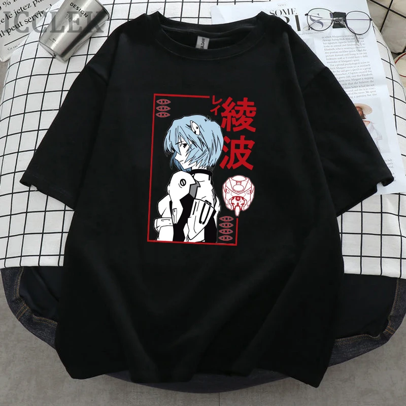 

Japan Anime Evangelion Eva Rei Ayanami T Shirt Men Manga Unisex Streetwear T-shirt Casual Short Sleeve Oversized T shirt Homme