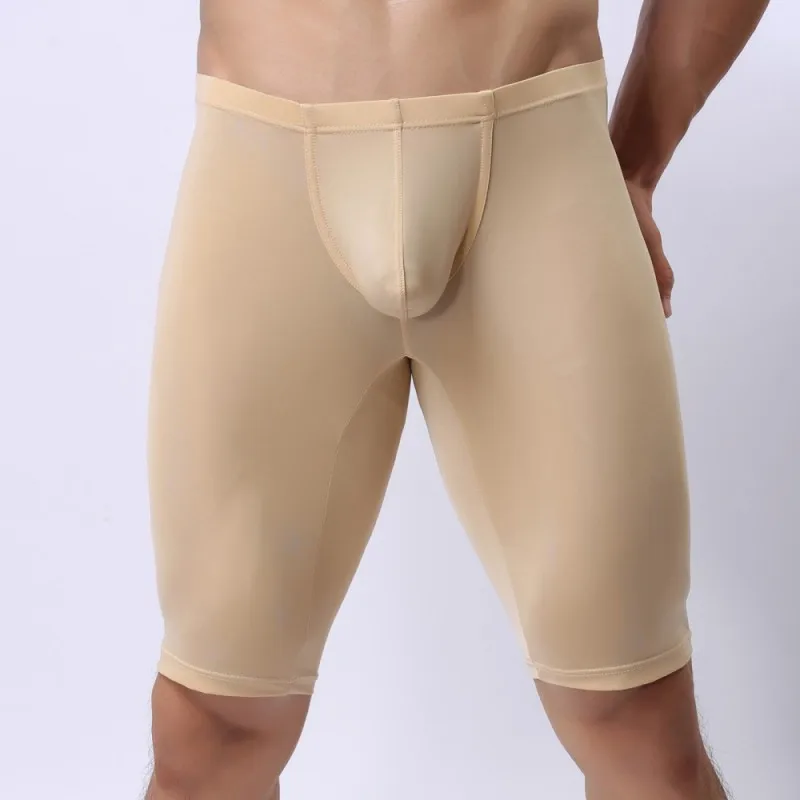 Мужские Ультратонкие шорты из ледяного шелка для сна сексуальные пижамы