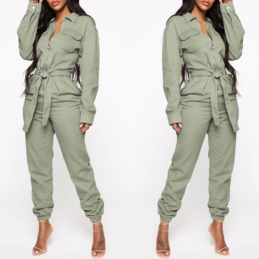 Повседневные Спортивные Комбинезоны для женщин комбинезон с длинным рукавом и