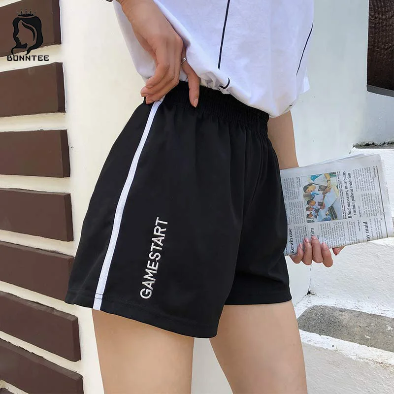 

Шорты женские летние, полосатые, с эластичной талией и Вышивкой Букв