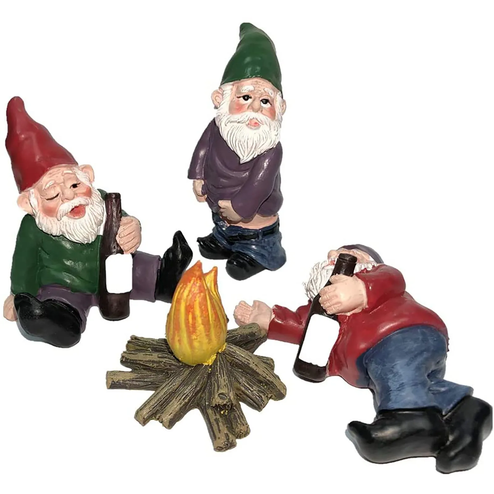 

4pcs Resin Naughty Garden Gnome Statue Christmas Dress Up DIY Garden Decoration Resin Gnome Decor Durable Garden Accessories