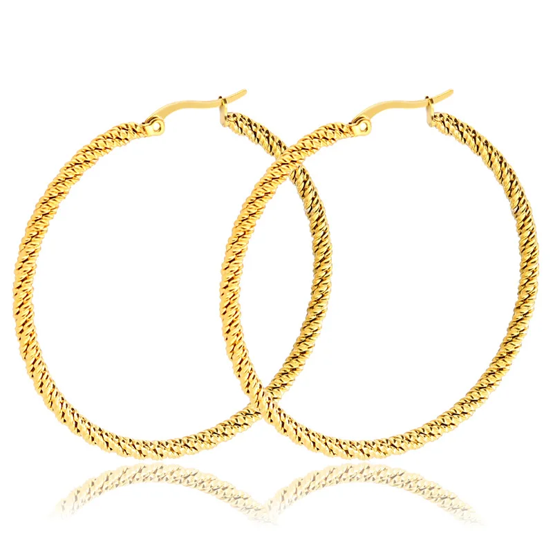 Компания Todorova простые большие серьги кольца для женщин витые круглые золотого