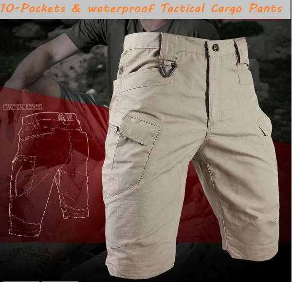 

2021 Menâ€™s High Quality Cargo Short Pants,Anti-Tear Ripstop Military Training Shorts,Stylish Casual knee length Short Trousers;
