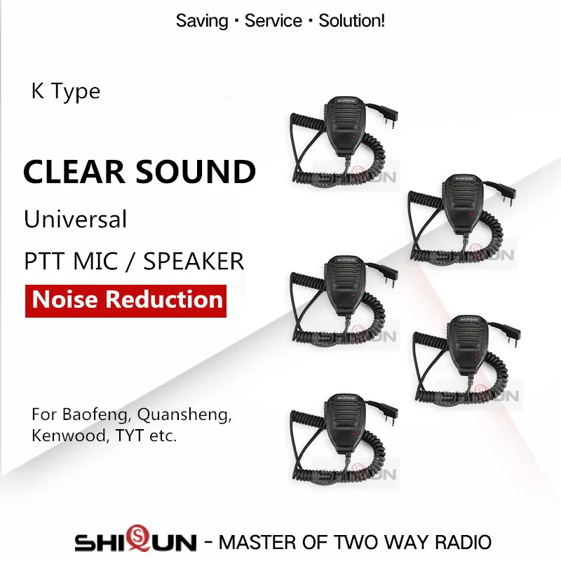 5PCS BaoFeng портативная Динамик микрофон для UV-5R UV-5RE DM-5R плюс GT-3 BF-888S UV-82 BF-F8HP Retevis RT-5R H777 радио - Цвет: 5PCS