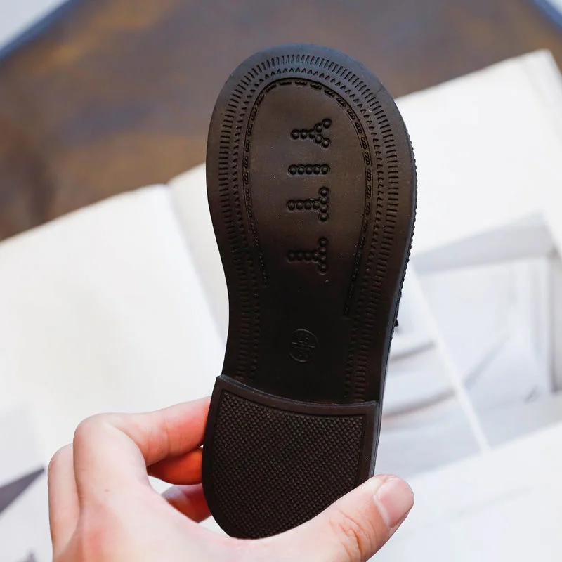 

Children's English Leather Shoes 2021 Spring New Korean Boys' Black Versatile Girls' Retro Casual Shoes Soft Boy's leather shoes