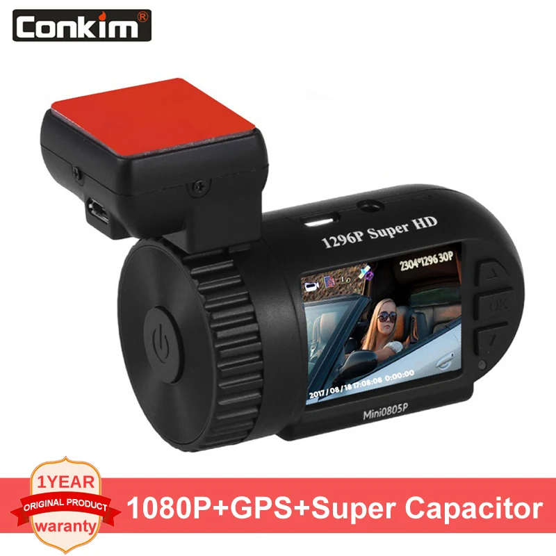 Мини видеорегистратор Conkim 0805P Автомобильный видеорегистратор 1296P Автомобильная камера Full HD Pro конденсатор Скрытая камера Dashcam gps HD DVR камера