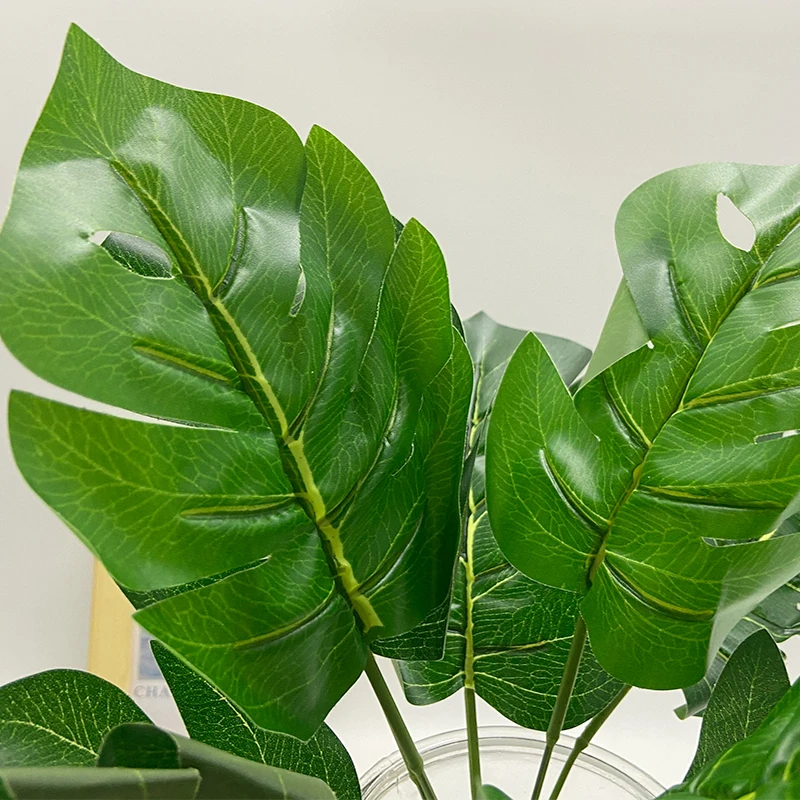 

1Pcs Artificial Plant Artificial 9-Leaf Potted Plant Simulation Of tropical Palm Green Leaf Gathering Family Wedding Decoration