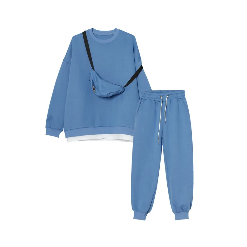 

Korean style loose solid color elastic waist casual suit M2-BE-666307