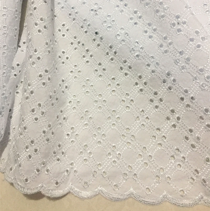 Белая кружевная ткань хлопковая швейцарская Высококачественная африканская