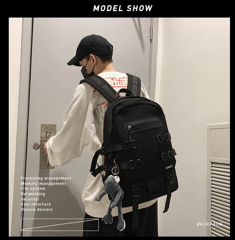 

PB3802 Large capacity and sturdy college student female tide brand campus Korean casual backpack men's backpack
