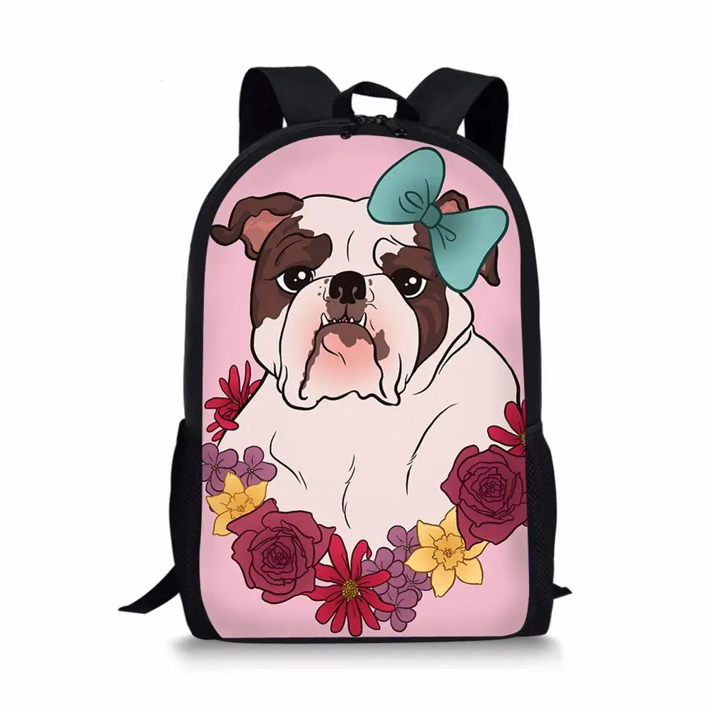 Kids School Bags Bulldogs Prints Pattern Children's Travel Backpack Cartoon Animal School Toddler Backpack for Boys