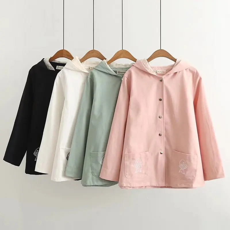 Куртка женская с капюшоном Повседневная тонкая модная ветровка верхняя одежда