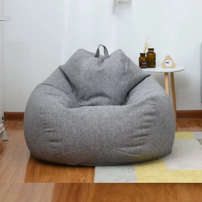 Ленивый BeanBag диваны без наполнителя льняная ткань шезлонг кресло мешок Чехлы