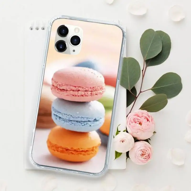

Macaron Food Dessert ice cream Phone Case for iPhone 11 12 mini pro XS MAX 8 7 6 6S Plus X 5S SE 2020 XR Luxury shell funda