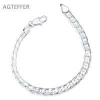 agteffer 925 sterling silver 8mm classic bracelet for women wedding engagement party fashion jewelry